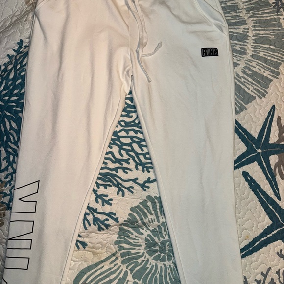 PINK Victoria's Secret White Sweatpants - Picture 1 of 4